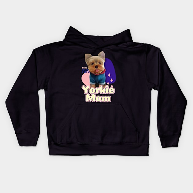 Yorkie mom Kids Hoodie by Puppy & cute